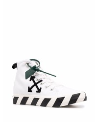 weiße und schwarze hohe Sneakers aus Segeltuch von Off-White