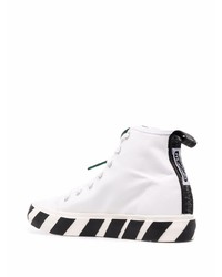 weiße und schwarze hohe Sneakers aus Segeltuch von Off-White