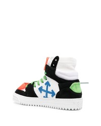 weiße und schwarze hohe Sneakers aus Wildleder von Off-White