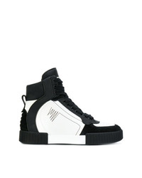 weiße und schwarze hohe Sneakers von Dolce & Gabbana