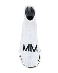 weiße und schwarze hohe Sneakers von MM6 MAISON MARGIELA