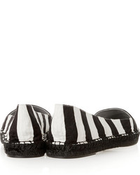 weiße und schwarze horizontal gestreifte Espadrilles von Dolce & Gabbana