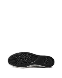 weiße und schwarze horizontal gestreifte Segeltuch niedrige Sneakers von Converse