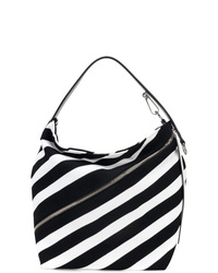 weiße und schwarze horizontal gestreifte Shopper Tasche aus Segeltuch von Proenza Schouler
