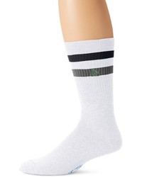 weiße und schwarze horizontal gestreifte Socken