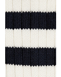 weiße und schwarze horizontal gestreifte Socken von Sonia Rykiel