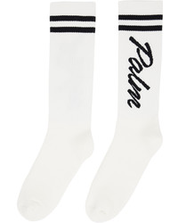 weiße und schwarze horizontal gestreifte Socken von Palm Angels