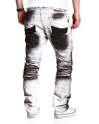 weiße und schwarze Jeans mit Acid-Waschung von behype