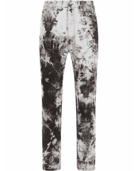 weiße und schwarze Jeans mit Acid-Waschung von Dolce & Gabbana