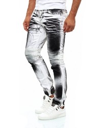 weiße und schwarze Mit Batikmuster Jeans von KINGZ