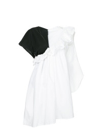 weiße und schwarze Kurzarmbluse von Yohji Yamamoto Vintage