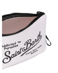 weiße und schwarze Leder Clutch Handtasche von MC2 Saint Barth