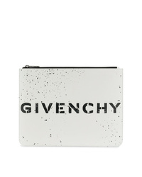 weiße und schwarze Leder Clutch Handtasche von Givenchy