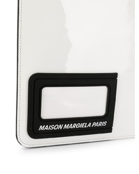 weiße und schwarze Leder Clutch Handtasche von Maison Margiela