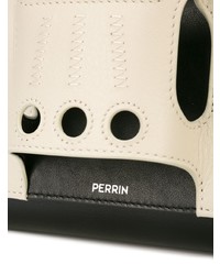 weiße und schwarze Leder Clutch von Perrin Paris