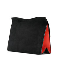 weiße und schwarze Leder Clutch von Proenza Schouler