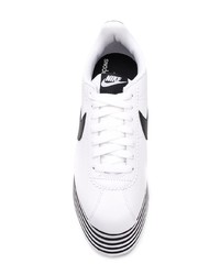 weiße und schwarze Leder Keil Turnschuhe von Nike