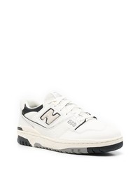 weiße und schwarze Leder niedrige Sneakers von New Balance