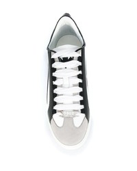 weiße und schwarze Leder niedrige Sneakers von DSQUARED2