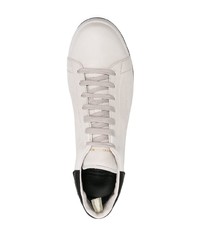 weiße und schwarze Leder niedrige Sneakers von Officine Creative