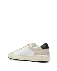 weiße und schwarze Leder niedrige Sneakers von Common Projects