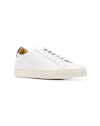 weiße und schwarze Leder niedrige Sneakers von Common Projects