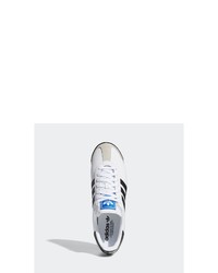 weiße und schwarze Leder niedrige Sneakers von adidas Originals