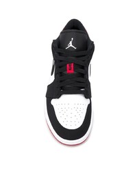 weiße und schwarze Leder niedrige Sneakers von Jordan