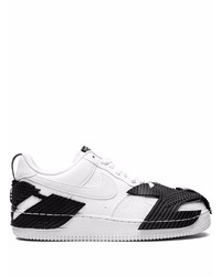 weiße und schwarze Leder niedrige Sneakers von Nike