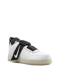 weiße und schwarze Leder niedrige Sneakers von Nike