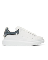 weiße und schwarze Leder niedrige Sneakers von Alexander McQueen