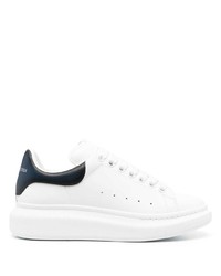 weiße und schwarze Leder niedrige Sneakers von Alexander McQueen