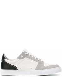 weiße und schwarze Leder niedrige Sneakers von AMI Alexandre Mattiussi