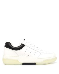 weiße und schwarze Leder niedrige Sneakers von Amiri