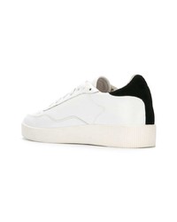 weiße und schwarze Leder niedrige Sneakers von Senso