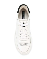 weiße und schwarze Leder niedrige Sneakers von Senso