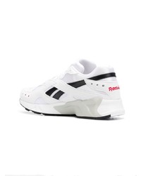 weiße und schwarze Leder niedrige Sneakers von Reebok