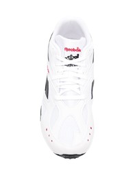 weiße und schwarze Leder niedrige Sneakers von Reebok