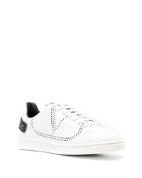 weiße und schwarze Leder niedrige Sneakers von Valentino Garavani