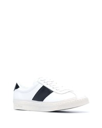 weiße und schwarze Leder niedrige Sneakers von Tom Ford