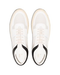 weiße und schwarze Leder niedrige Sneakers von Common Projects