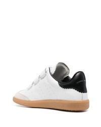 weiße und schwarze Leder niedrige Sneakers von Isabel Marant