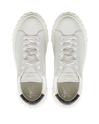 weiße und schwarze Leder niedrige Sneakers von Giuseppe Zanotti