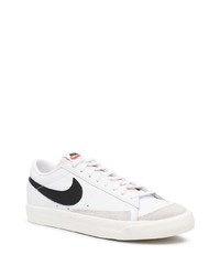 weiße und schwarze Leder niedrige Sneakers von Nike