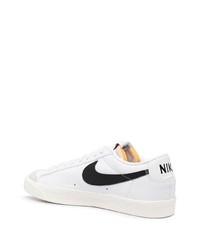 weiße und schwarze Leder niedrige Sneakers von Nike