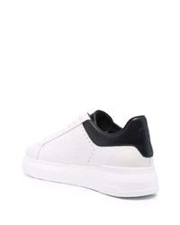 weiße und schwarze Leder niedrige Sneakers von Baldinini