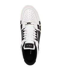 weiße und schwarze Leder niedrige Sneakers von Amiri