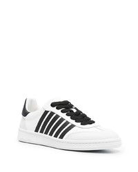weiße und schwarze Leder niedrige Sneakers von DSQUARED2