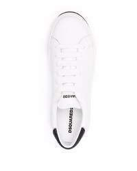 weiße und schwarze Leder niedrige Sneakers von DSQUARED2