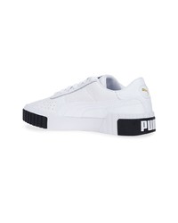 weiße und schwarze Leder niedrige Sneakers von Puma